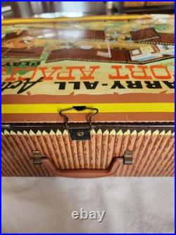 1968 Marx Fort Apache Carry-All Playset Complete withextra 54mm Figures very nice
