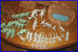 1971 Marx Prehistoric Dinosaurs Play Set #3398 12 MEN, 33 DINOSAURS, TREES. BOX