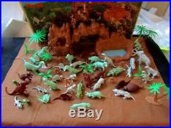 1971 Marx Prehistoric Playset 3398 Dinosaurs-cavemen-palm Trees Box All Origin