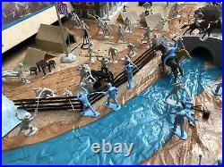 1974 Marx Sears The BLUE And The GRAY Playset Complete. Added Playmat & Bridge