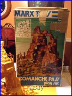 1975 MARX TOY Co. Vintage COMANCHE PASS PlaySet Cowboys Indians Soldiers