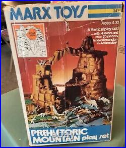 1975 Marx Prehistoric Mountain Play Set + Box Original