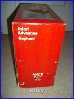 1975 Marx Toys Safari Adventure Elephant in Original Window Box Nice