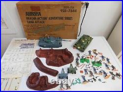 1977 Aurora Imagin Action Tank Attack 5371 Marx Type Playset In Box
