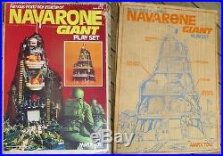 1977 Marx Navarone Mountain wwii Base play set with box for parts or repair