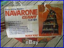 1977 Marx Navarone Mountain wwii Base play set with box for parts or repair