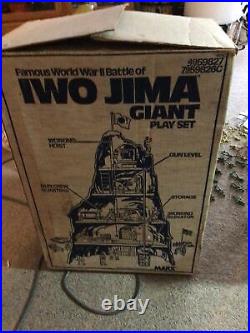 1979 Marx Iwo Jima Giant Playset Lots Of Parts + Mountain + Box Rare