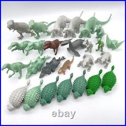 26 Vintage Marx Prehistoric Brontosaurus Tyrannosaurus Dinosaurs Lot 1950-70's