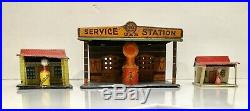 3 Vintage Marx Service Gas Station Buildings