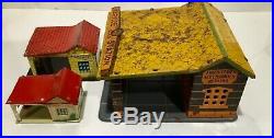 3 Vintage Marx Service Gas Station Buildings