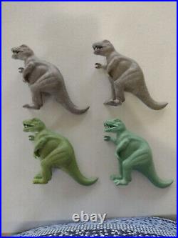 4 Marx Prehistoric Pot Bellied Tyrannosaurus Rex Dinosaurs 2 marbled, 1 dumped
