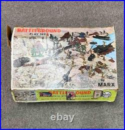 #4756 Battleground Playset 1960s Marx Vintage WWII Toy Soldiers
