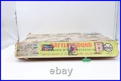#4756 Battleground Playset 1960s Marx Vintage WWII Toy Soldiers