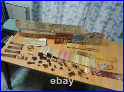 50's Marx Western Town Playset #4229, figures, accs, box, insts