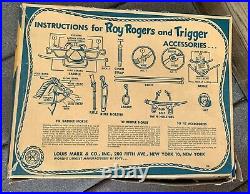 50's Official ROY ROGERS & TRIGGER Figures Original BOX Cowboys Western Marx