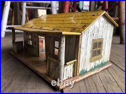 50s MARX PLAY SET Tinty Tin Playhouse Playset Western Cowboy