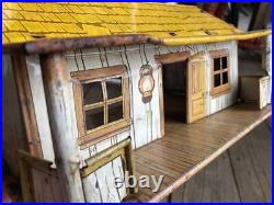 50s MARX PLAY SET Tinty Tin Playhouse Playset Western Cowboy