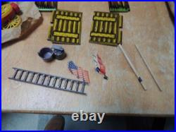 50s Superior Toy T Conn #33 Fort and Trading Post, fort figures horses, acc, box