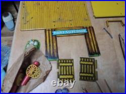 50s Superior Toy T Conn #33 Fort and Trading Post, fort figures horses, acc, box