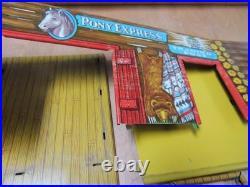 50s Superior Toy T Conn #33 Fort and Trading Post, fort figures horses, acc, box