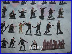60 Vintage MARX Mini American Battleground painted Military Soldiers 1 Inch tall