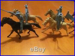 8 vintage original Marx Giant Fort Apache/Custer long knife cavalry men