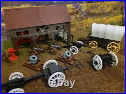 American Revolution Playset/Figures 1/32 54 mm Cannons, Redoubt. Marx Compatible