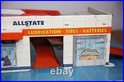Antique 1950s MARX Tin Litho Garage Service Center SEARS Gas Pumps Station Toy