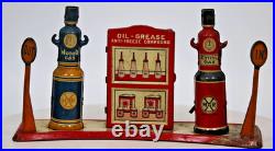 Antique Marx Tin Litho B/O Service Station Prewar Metal Gas Station Toy Building