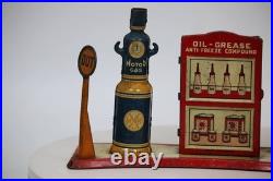 Antique Marx Tin Litho B/O Service Station Prewar Metal Gas Station Toy Building