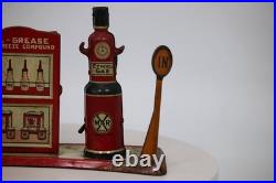 Antique Marx Tin Litho B/O Service Station Prewar Metal Gas Station Toy Building