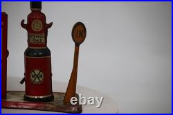 Antique Marx Tin Litho B/O Service Station Prewar Metal Gas Station Toy Building
