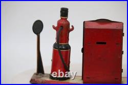 Antique Marx Tin Litho B/O Service Station Prewar Metal Gas Station Toy Building