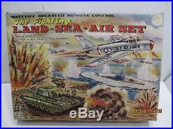 Army-navy-air Force Fighting Land -sea-air Play Set All Tin Made In Japan Marx