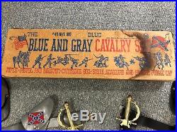 Blue & Gray Civil War Cavalry Set, 1960's, with RARE Marx original box