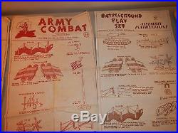 Boys Vtg 60's Marx Battleground, Army Combat, D-Day play sets w additional items