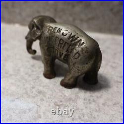 C1908 Rare Vintage Antique Cast Iron Elephant Independent Stove Co. Owosso Mich