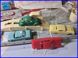 COMPLETE SET Antique 1950s Tin Litho Garage with Cars Toys service center MARX