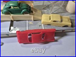 COMPLETE SET Antique 1950s Tin Litho Garage with Cars Toys service center MARX