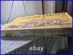 COMPLETE SET Antique 1950s Tin Litho Garage with Cars Toys service center MARX