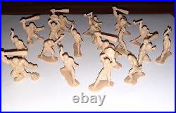 Cavemen Marx 1950s Tan Plastic Vintage Dinosaur Playset Caveman Figure Lot of 18