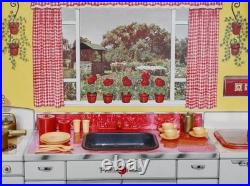 Circa 1950's Louis Marx Tin Litho Modern Kitchen Pretty Maid Play Set W Orig Box