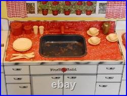 Circa 1950's Louis Marx Tin Litho Modern Kitchen Pretty Maid Play Set W Orig Box Circa 1950's Louis Marx Tin Litho Modern Kitchen Pretty Maid Play Set W Orig Box