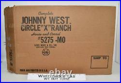 Circle X Ranch w Mailer Box Johnny West Marx Vintage Cardboard Playset 1966