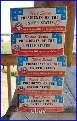 Complete Set of Vtg 1950's Marx Presidents of the United States 1-5