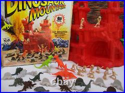 Dinosaur Mountain Vintage Playset Timmee Marx Recast Dinosaurs Cavemen 1990s