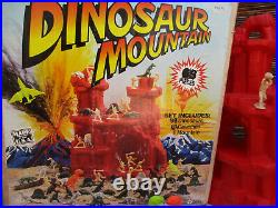 Dinosaur Mountain Vintage Playset Timmee Marx Recast Dinosaurs Cavemen 1990s