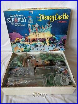 Disney See & Play Castle with 47 Disneykins & Accessories by Marx Vintage 1960s