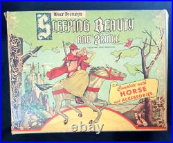 Disney's Sleeping Beauty & Prince Charming Complete with Horse & Box Marx 1959