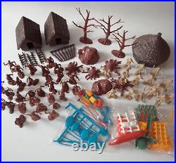 EXPANDED DAKTARI PLAYSET Natives Hunters Huts Accesories Trees MARX JIM JUNGLE